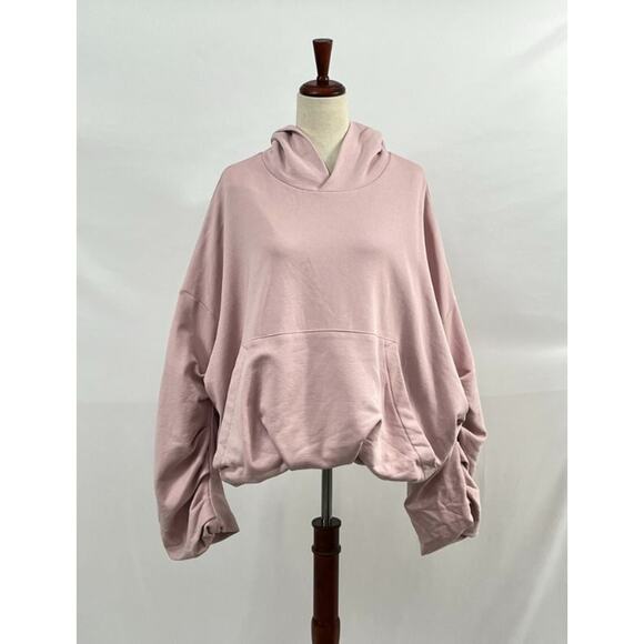 DRIES VAN NOTEN Sz L Large Light Pink Hannett Draped Hoodie Sweatshirt Pullover - Picture 8 of 11